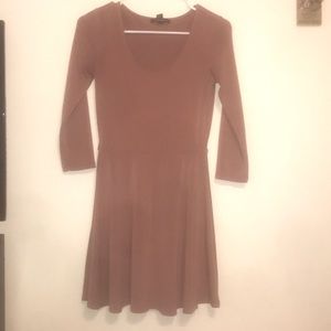 A dusty pink/mauve dress